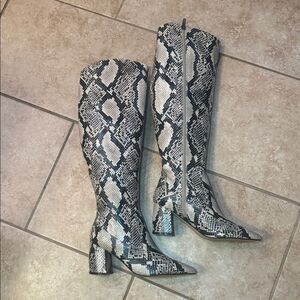 Marc Fisher Over the Knee faux Snakeskin Boots. NWOT
